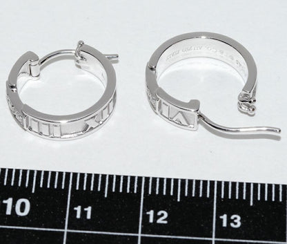 Tiffany & Co Earrings 18K White Gold Diamond 6P Atlas Hoop Earrings