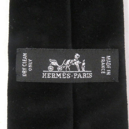 Hermes H Logo Velour Switch Narrow Tie Gray Black Made In France Men's Business