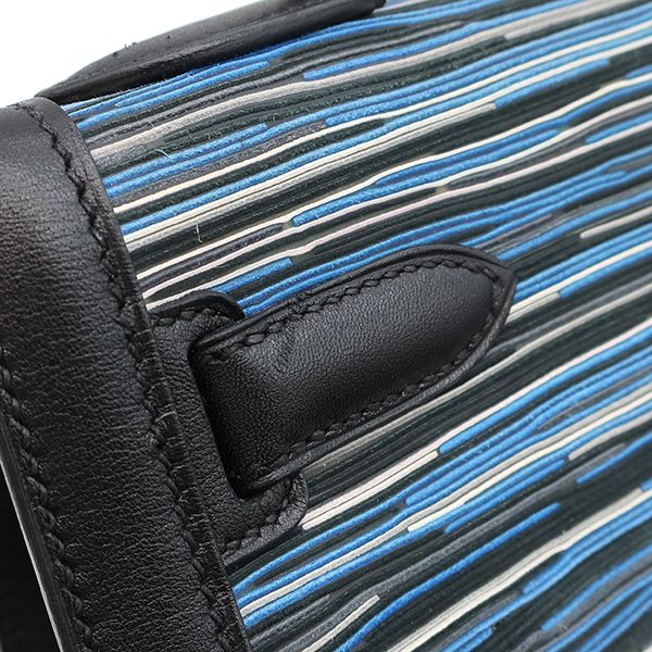 Hermes 2way Bag Kelly 32 Outer Stitch Vibrato Vogaliver Blue Silver Hardware