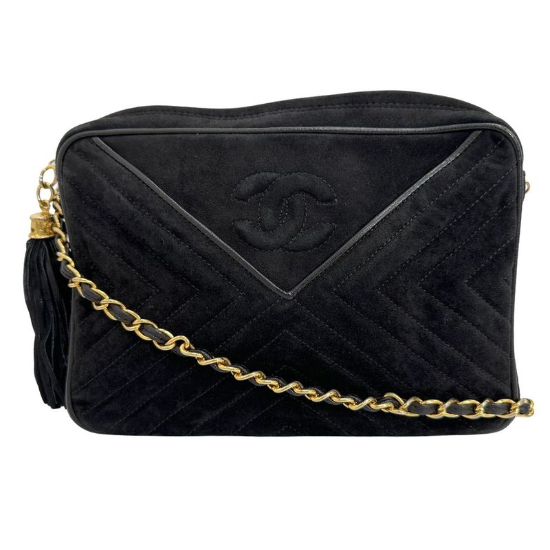 Chanel Chain Shoulder V-stitched Suede Women's Shoulder Bag