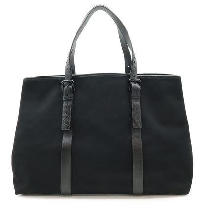 Bottega Veneta Vernis Che Tote Large Canvas Leather Black