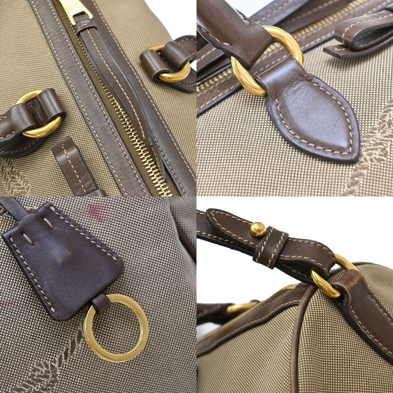 Prada Shoulder Hand Bag 2way Canvas Leather Brown 31ka941