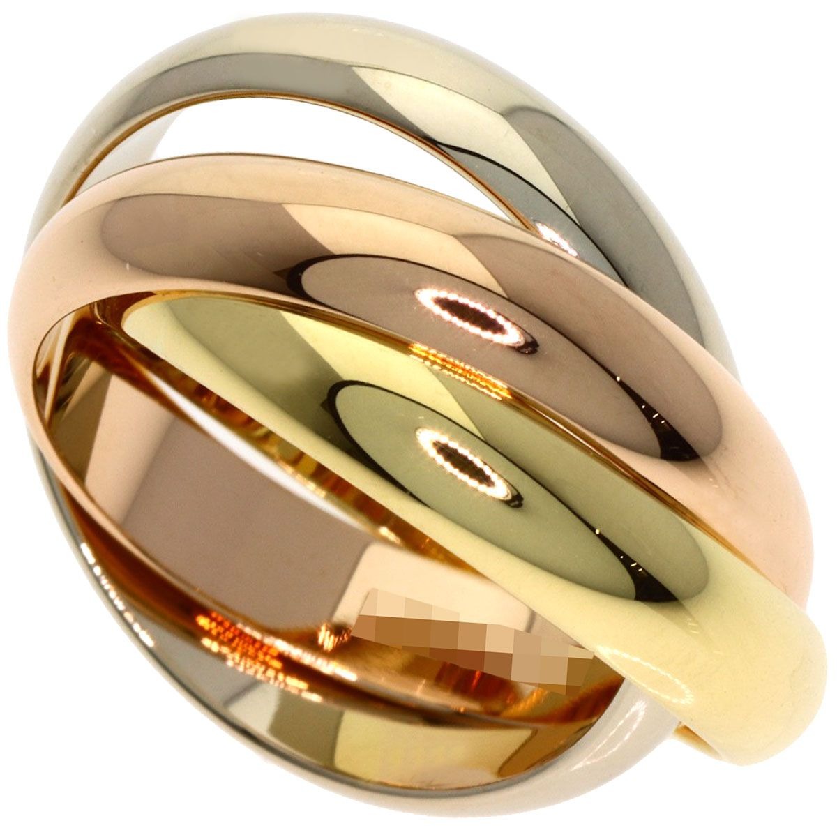 Cartier Trinity MM 49 Ring 18K Yellow Gold Pink White