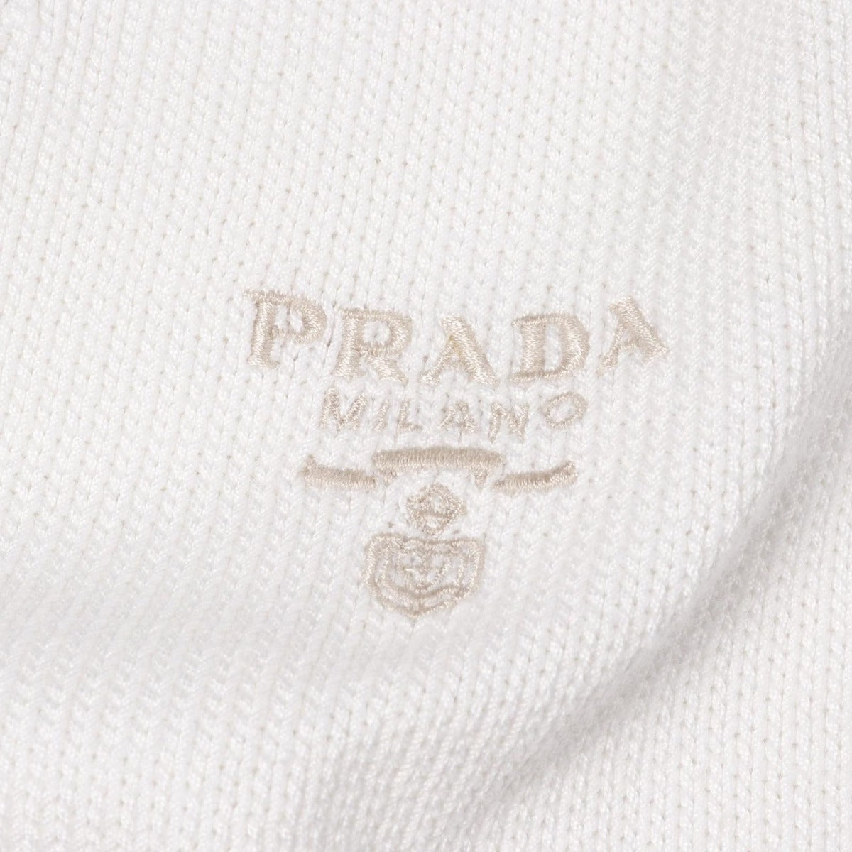 Prada Cardigan Cropped Cotton White Beige — view 6