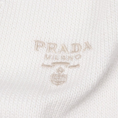 Prada Cardigan Cropped Cotton White Beige — view 6