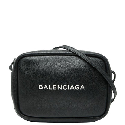 Balenciaga Logo Black Leather