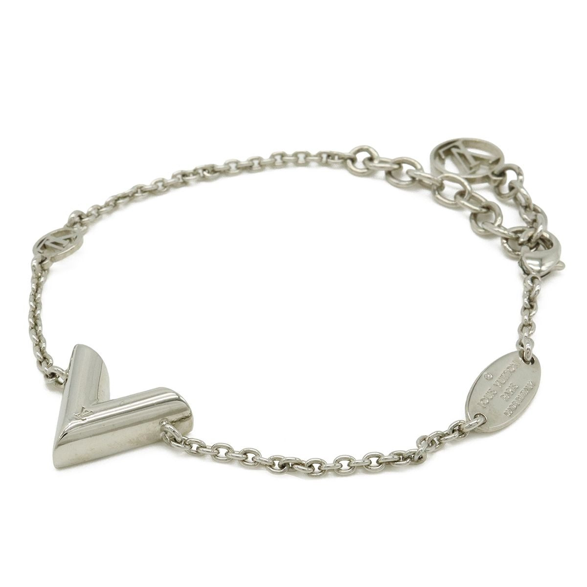 Louis Vuitton Bracelet Essential LV Circle Metal Silver