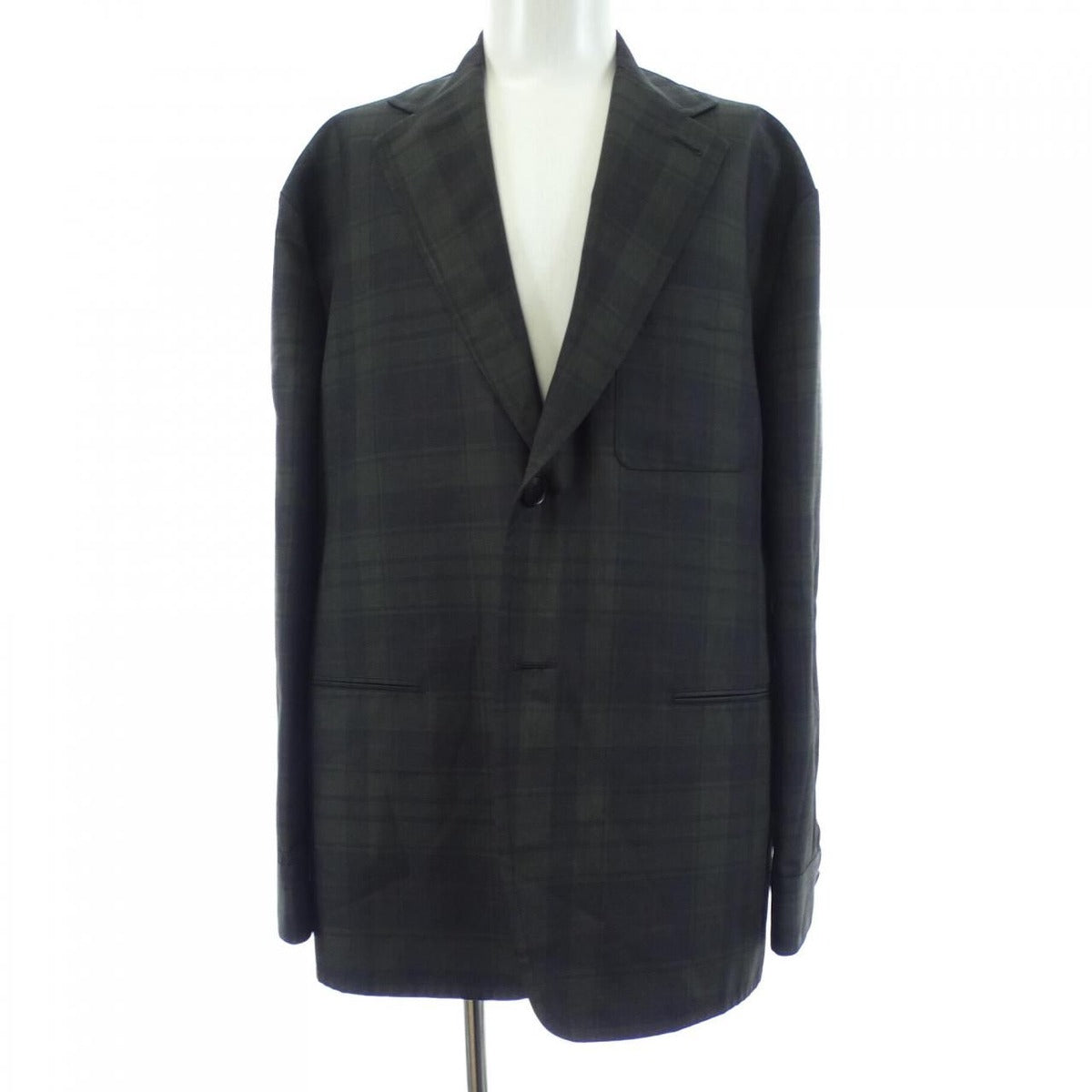 Hermes Jacket Black 48 Green Check