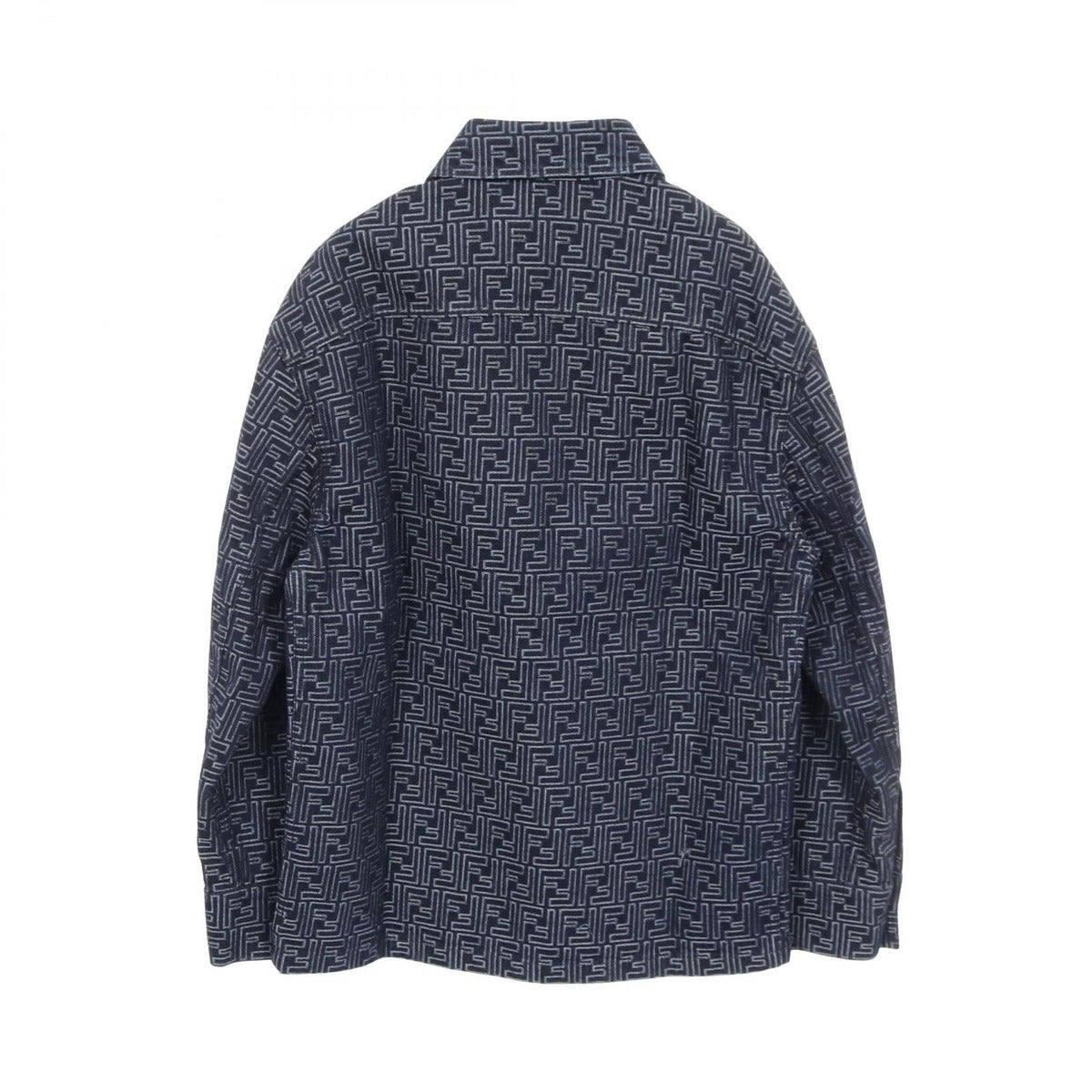 Fendi Denim Jacket FF Jacquard Blue — view 2