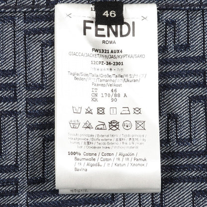 Fendi Denim Jacket FF Jacquard Blue — view 5