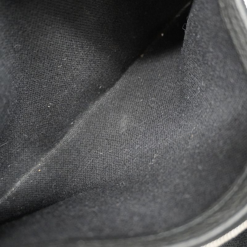 Hermes Tote Bag Petite Santure Canvas Black Silver Hardware □K Engraved Ladies