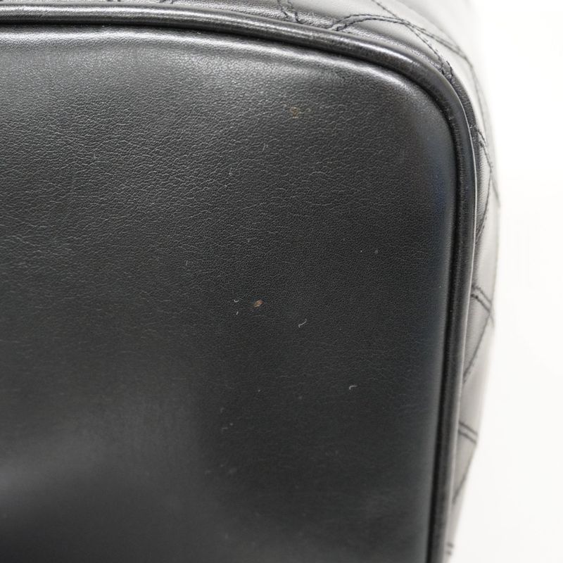 Chanel Vanity Bag Bicolore Lambskin Black Gold Hardware Women