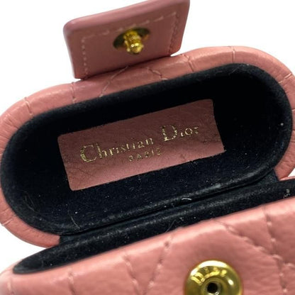 Christian DIOR Cannage Airpods Pro Case Earphone Case Lambskin Leather Pink