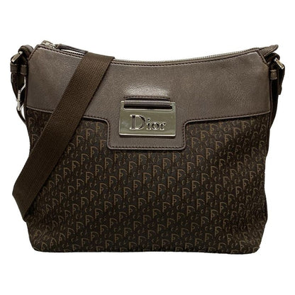 Dior/christian Dior Shoulder Bag Street Chictrotter Dark Brown Leather