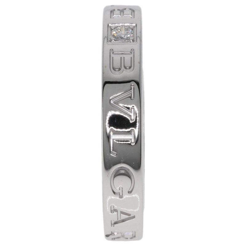 Bvlgari Bulgari Double Logo 1P Diamond Ring And Ring 18K White Gold Ladies