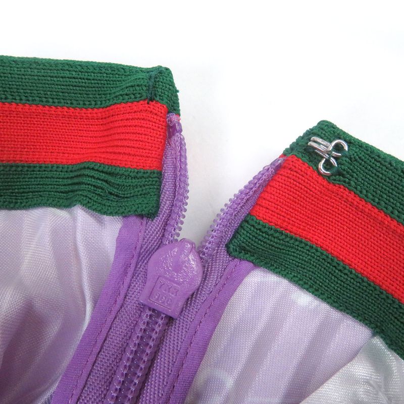 Gucci Adidas 696770 Webline GG Logo Trefoil Long Skirt Pleated Skirt Purple 42