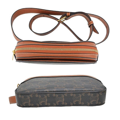 Celine Belt Bag Triomphe Body Brown Tan Canvas 19267 Women's Men's