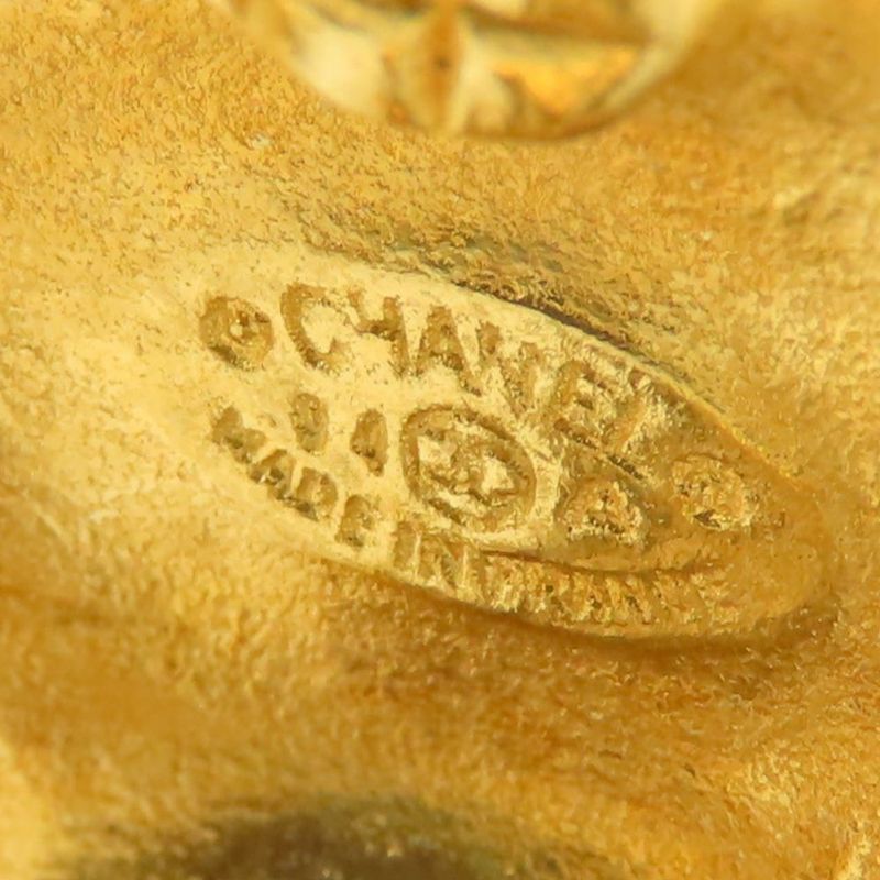 Chanel Earring Coco Mark Metal Gold Plated Accessories 94A Ladies Women Chanel