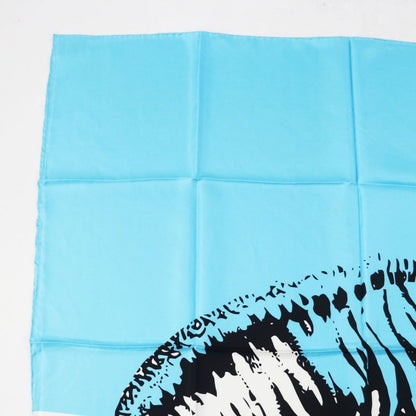 Christian DIOR 2022 D-jungle Pop Silk 100% Zebra Print Scarf Light Blue Purple