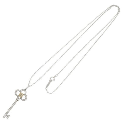 Tiffany & Co Crown Key Pt950 X 18K Diamond Necklace Ladies