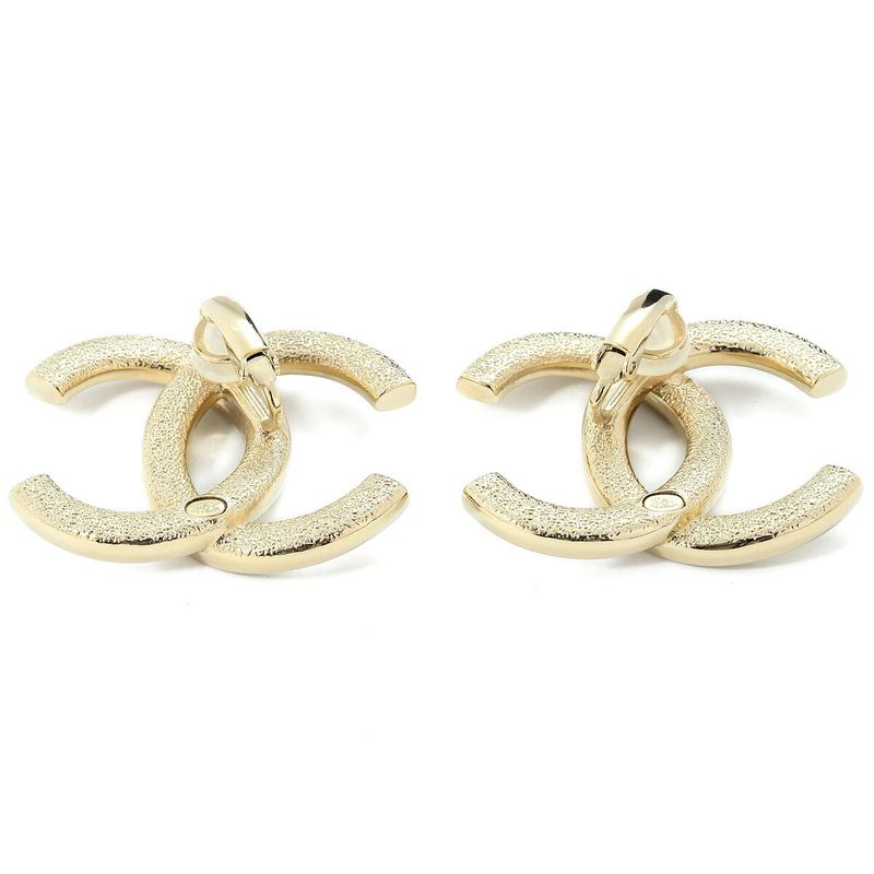 Chanel Earrings Logo Earrings Gold
