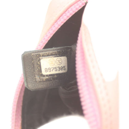 Chanel A25177 No 8 Pink Black Cambon Small Pochette Shoulder Bag Black Quilted