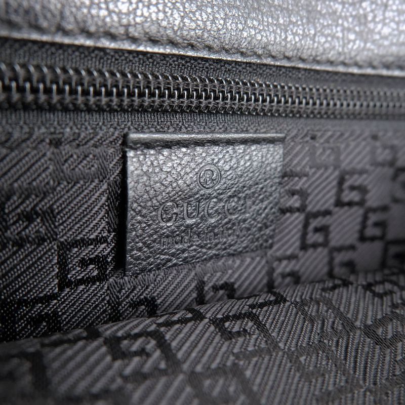 Gucci Bag Second Bag Clutch Bag Men Leather Genuine Black 03137 1669 Flap