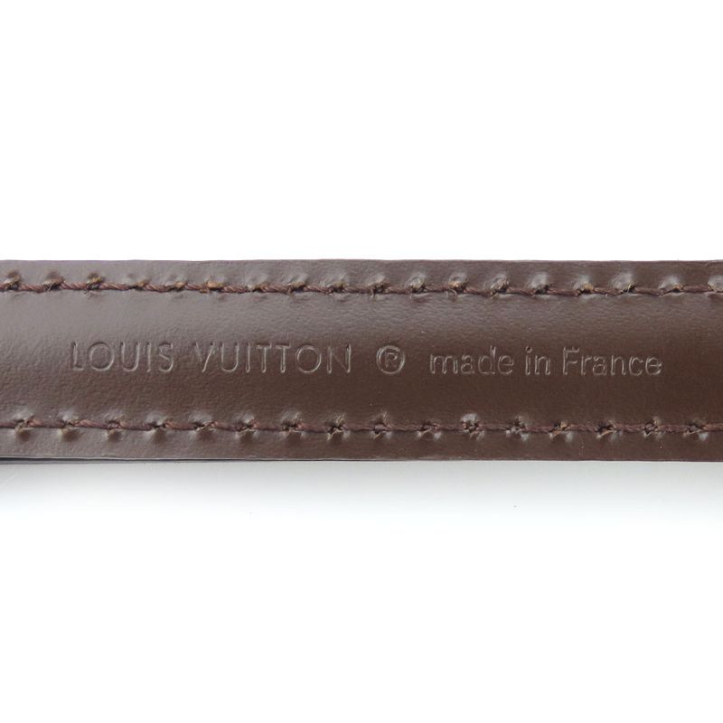 Louis Vuitton Shoulder Strap Leather Brown Adjustable Matte Silver Hardware