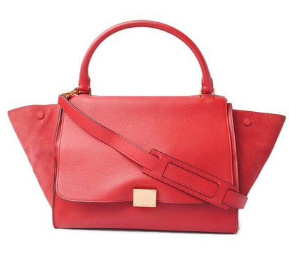 Celine Handbag Shoulder Bag Celine Trapeze 169543 RED 2-way With Strap