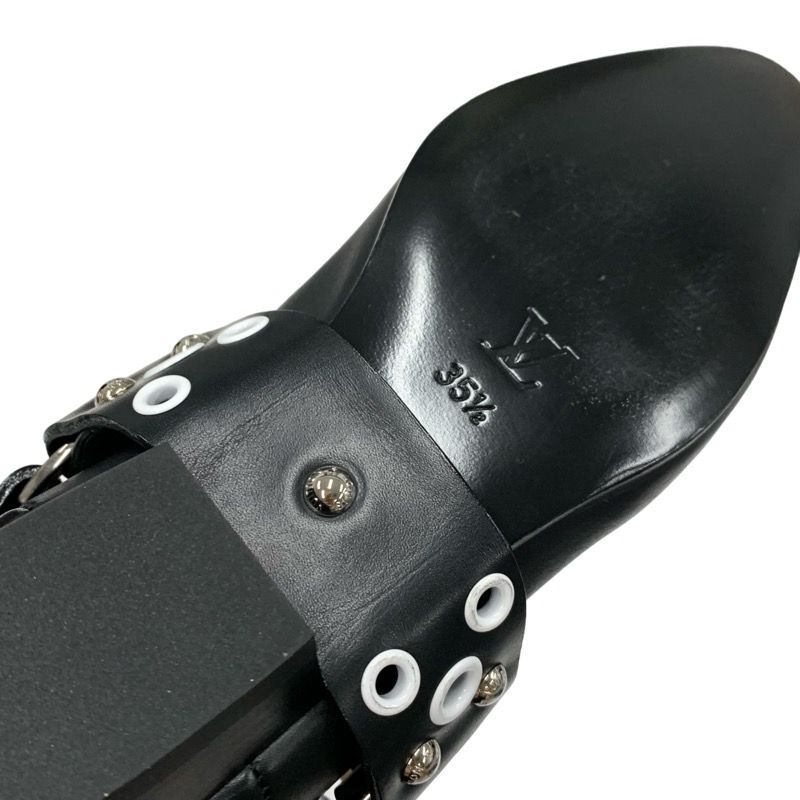 Louis Vuitton Rhapsody Line Monogram Boots Long Boots Shoes Leather Black White