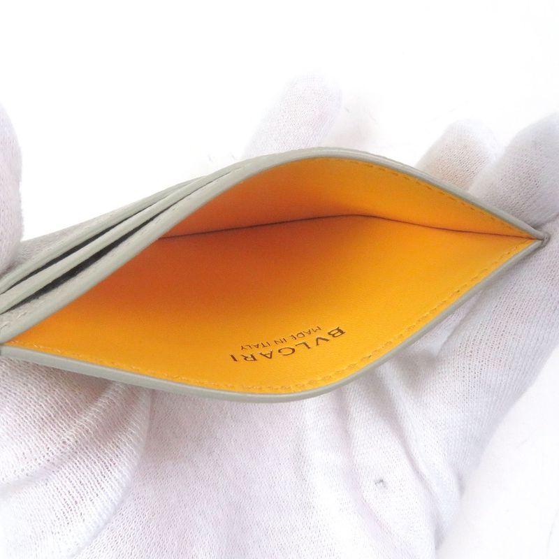 Bvlgari 294147 Bvlgari MAN Logo Hardware Leather Card Case Business Card Holder