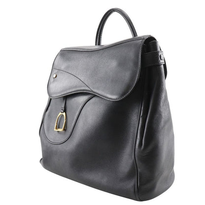 Gucci Old Gucci Vintage Calf Black Women's Backpack/daypack