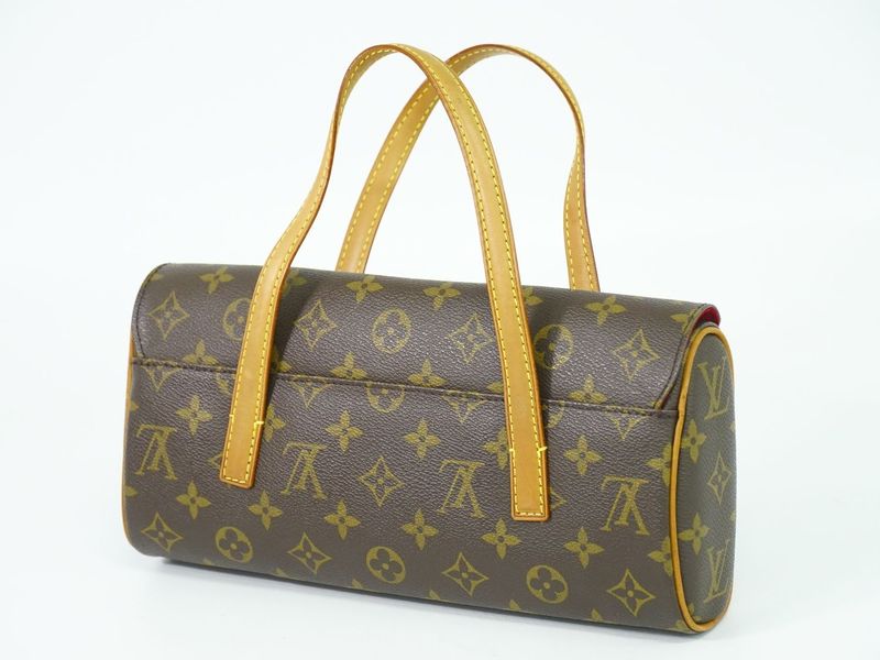 Authentic Louis Vuitton LV Sonatine Monogram Handbag Brown M51902 Sonatine