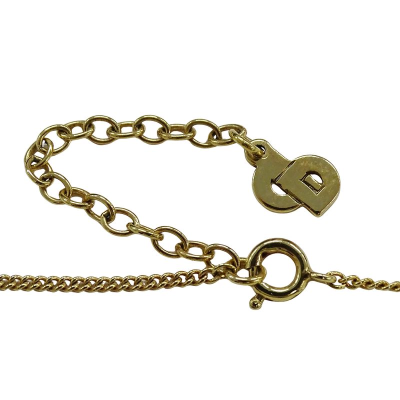 Dior Necklace Women's Branded Rhinestone Plated Gold Black CD Logo Accessory