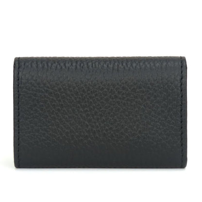 Gucci Key Case 456118 GG Marmont Leather Black Gold Hardware 6pcs Small Items