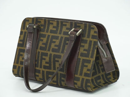 Authentic Fendi Zucca Handbag Canvas Brown Zucca Bag Pre-owned [follow-up