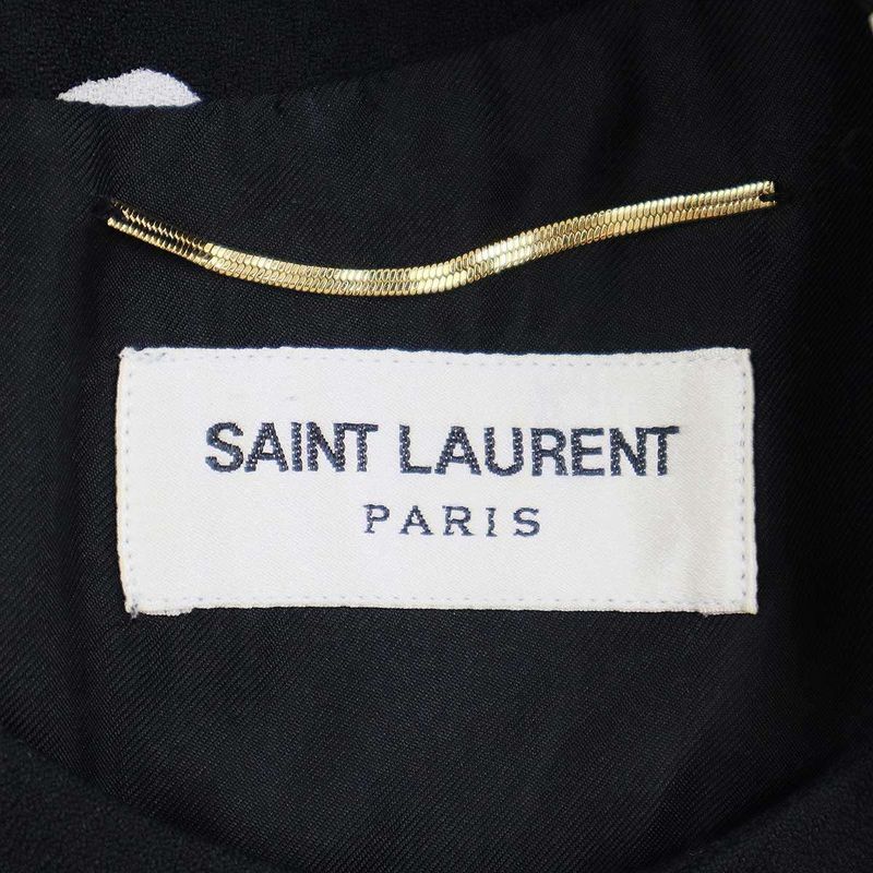 Saint Laurent Paris 20ss Rayon Dot Dress 582689 Y355v Black F34