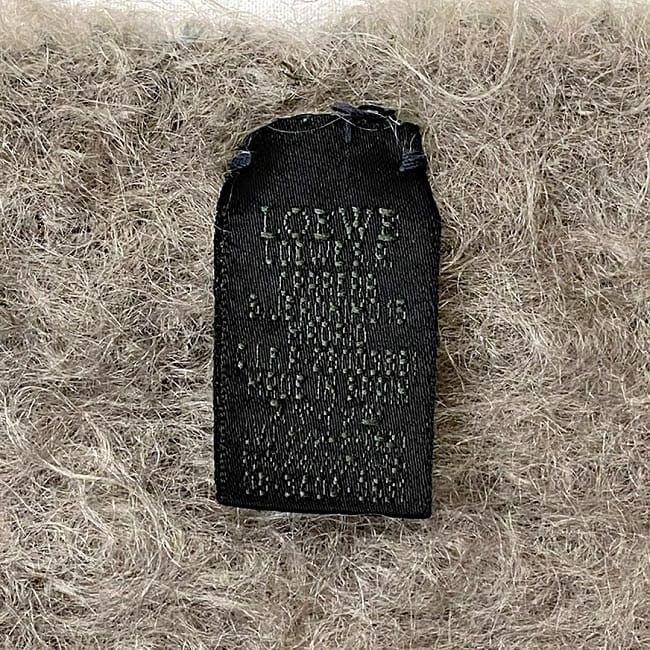 Loewe Scarf Gray Mohair Wool Leather
