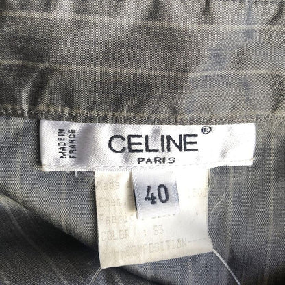 Celine Long Sleeve Shirt Blouse Size 40 M Women - Grey Silk/stripes