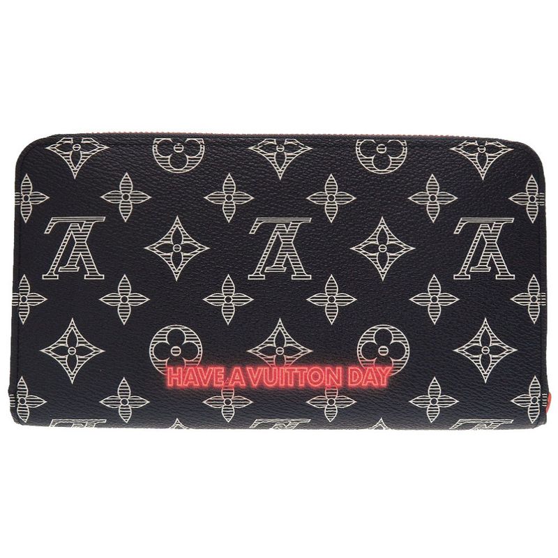 Louis Vuitton Monogram Ink Upside Down M62931 Zippy Organizer Navy Round Zipper