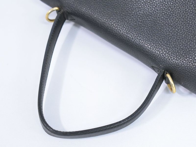 Authentic Celine Leather Handbag Black Bag Pre-owned [follow-up Discount