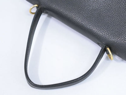 Authentic Celine Leather Handbag Black Bag Pre-owned [follow-up Discount