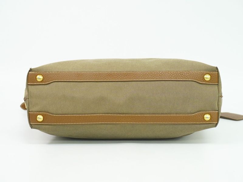 Authentic Prada Logo Shoulder Bag Canvas Brown Bag Pre-owned [follow-up Discount