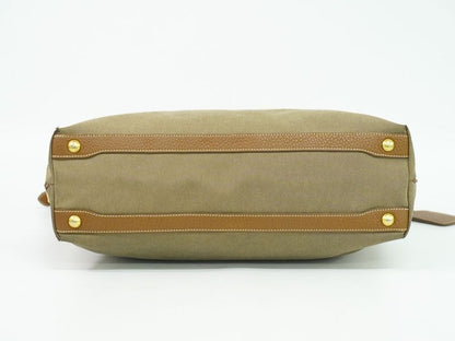 Authentic Prada Logo Shoulder Bag Canvas Brown Bag Pre-owned [follow-up Discount