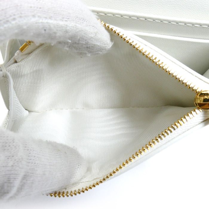 Christian DIOR Oblique 30 Montaigne Medium Wallet Coin Case White Gold S2300unrg