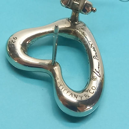Open Heart Stud Earrings 925 Silver Tiffany &co