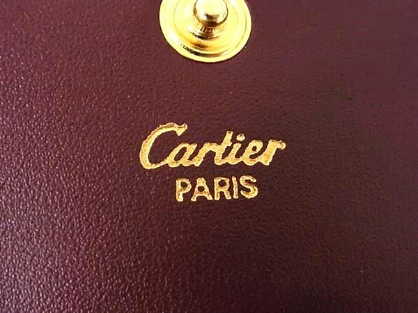 Cartier Must Line Leather Coin Case Coin Purse Men's Bordeaux Bp2870