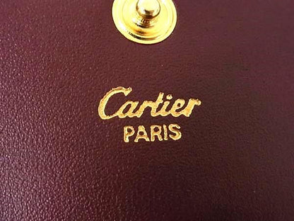 Cartier Must Line Leather Coin Case Coin Purse Men's Bordeaux Bp2870