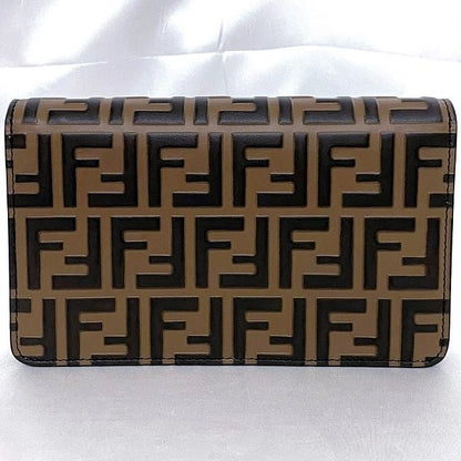 Fendi 2way Chain Shoulder Bag Brown FF Diamond