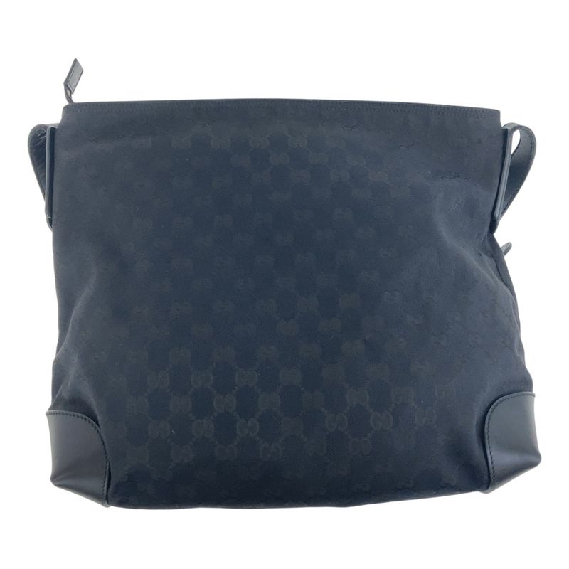 Gucci Sherry Line Black GG Canvas/leather 308930 Crossbody Shoulder Bag Unisex